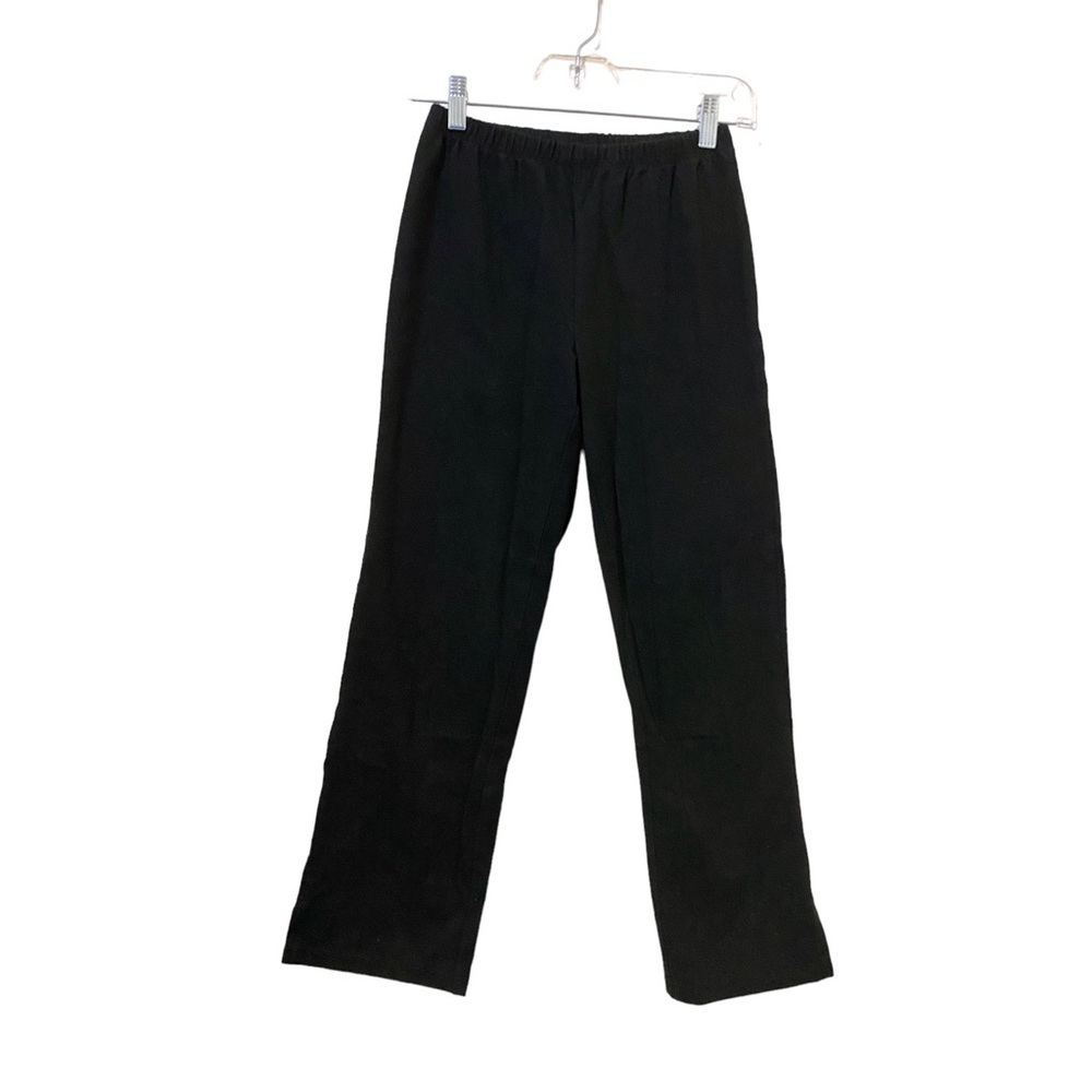 Black capri leggings with side slits